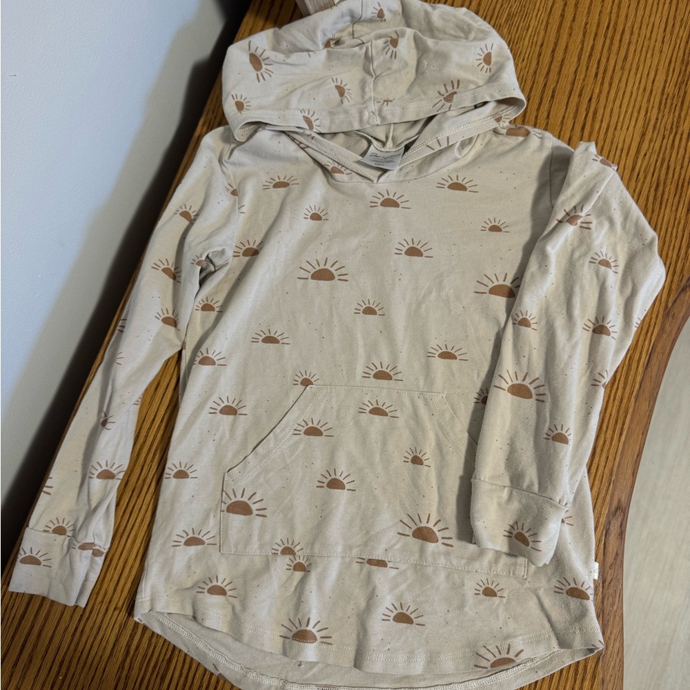 Jax and Lennon Beige Hoodie with Sun Pattern